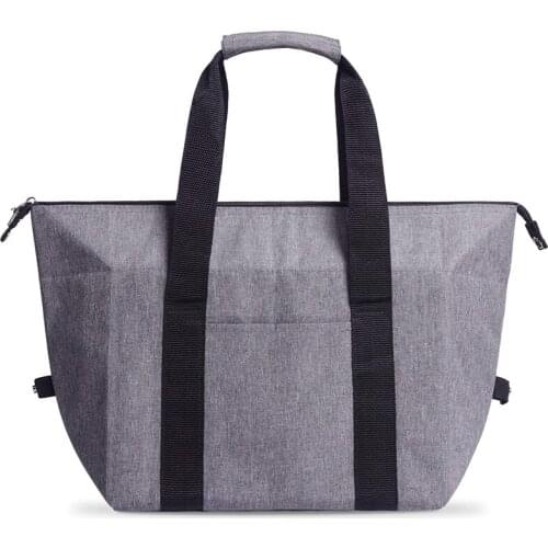 Insulated Thermal Bag, Sturdy Large Fine Reusable Grocery Tote, Cold Hot Food Transport, Zipped Top, Shopping Travel