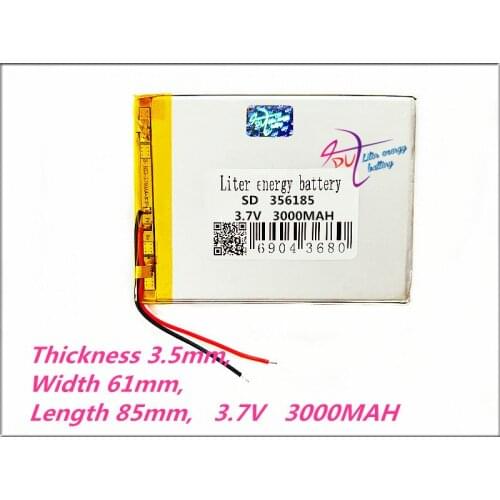 356185 3.7V 3000MAH Lithium Polymer LiPo Rechargeable Battery For MP3 MP4 GPS mobile phone PAD MID DVD Power bank PC Speaker