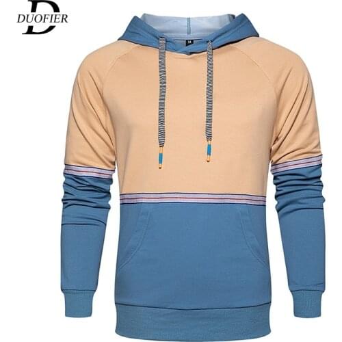Men Hoodies Solid Patchwork 2021 New Autumn Male Casual Loose Hooded Sweatshirts Mens Sportswear Hoodie Tops Pullover Tracksuit