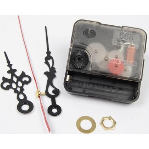 New Quartz Clock Movement Mechanism Long Spindle Red Hands Repair DIY Kit Set S