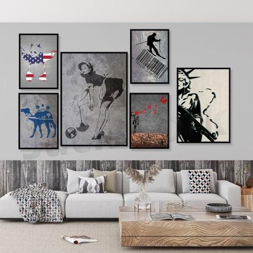 Banks Street Art Maid Sweeps Poster and Print Graffiti Canvas Painting for A Home Decor Wall Art Photo