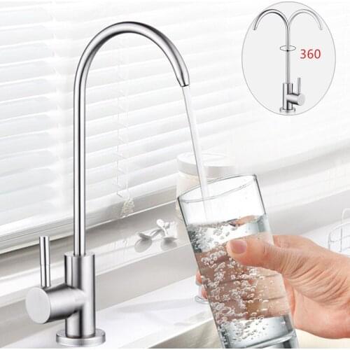 Stainless Steel Black Kitchen Faucets Direct Drinking Tap 360 Degree Rotation Anti-Osmosis Purifier Faucet for Kitchen