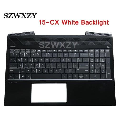 NEW Original For HP 15-CX Laptop Palmrest US Layout keyboard Backlight Top Cover Case White + Green + Purple Backlight