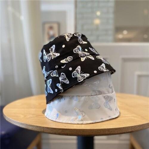 Shining Butterfly Funny Print Bucket Hats Casual Outdoor Panama Cap Unisex Sun Shade Fisherman Harajuku Foldable Fishing Caps