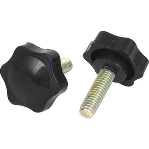 Plastic Head Screw On Screw Handle M6 Male Thread 23mm diameter 2 pieces