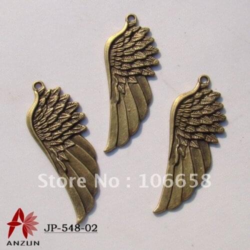 2pcs 58x22mm Antique Bronze Wing Zinc Alloy Pendant Metal Charms Wing Pendant JP-14