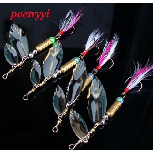 POETRYYI 1pc fishing spoon lure spinner bait 6cm 8g metal baits spinnerbait isca artificial fishing wobbler for you 30