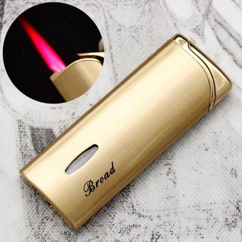 Portable Turbine Torch Windproof Lighter Fashion Metal Red Flame Butane Gas Lighter Mens Business Cigar Accessories
