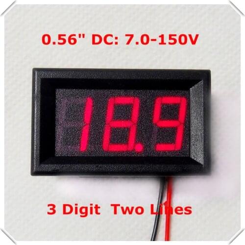 RD 0.56" Digital Voltmeter DC7-150V Two Wires Electric bicycle car Voltage Panel Meter led Display Color [ 4 pieces / lot]