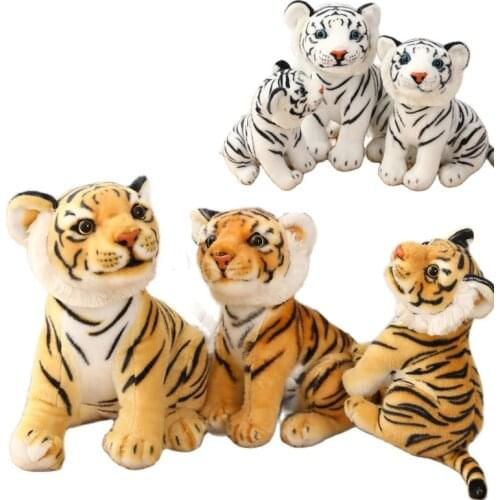 23-33cm Cute lifelike Tiger Stuffed Animals White Tigers Plush Toy Real-life Wild Forest Animals Kids Toy Gift for Boy Baby HUg