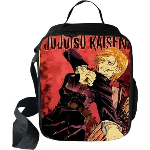 Jujutsu Kaisen Yuji Itadori Cooler Lunch Bag Cartoon Girls Thermal Food Picnic Bags for School Kids Boys Lunch Box Tote