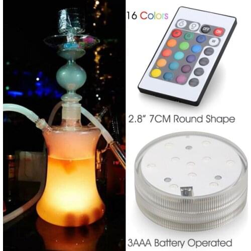 New Factory directly sell wholesale hookah shisha accessories battery operated Led Light with remote controlled Glass