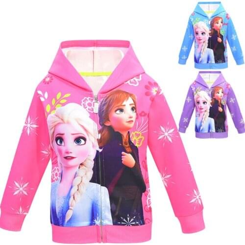 Disney Spring Kids Girls Cartoon Elsa Anna Jacket Coats Clothes Children Fashion Frozen Coat Tops Little Girls Clothing Jackets