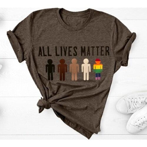 All Lives Matter Letter Print Women T-shirt 2021 Summer Fashion Short Sleeve Top O-neck T Shirt Casual Plus Size 5XL Graphic Tee