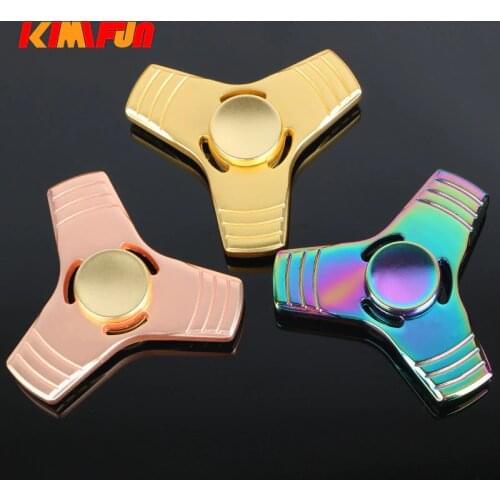 Colorful Hot Tri-Spinner Metal Fidget Toy Alloy EDC Hand Spinner For Autism and ADHD Rotation Time Long Anti Stress Toys