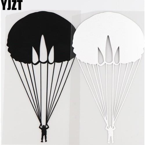 YJZT 9.2X16.8CM Parachute Personality Car Sticker Vinyl Decal Paragliding Art Decor Black / Silver 10A-0294