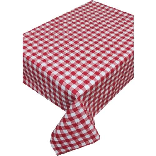 Zeren Home Red White Plaid Carefree Table Cloth 140x180 cm