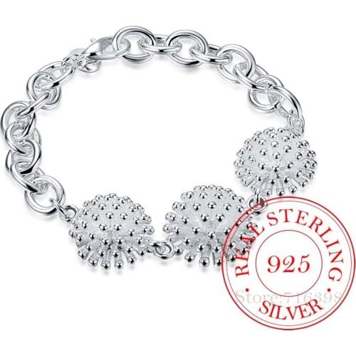 925 Sterling Silver Bracelet Korean Fireworks Shaped Charm Bracelets & Bangles Chains For Men and Women Fine Jewelry Party Gift
