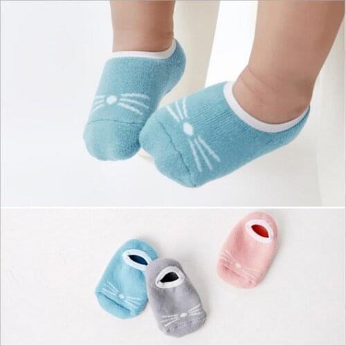 Winter Baby Boys Terry socks Unisex toddler girls socks Children mouse patterm floor socks Infant kids anti-slip socks new