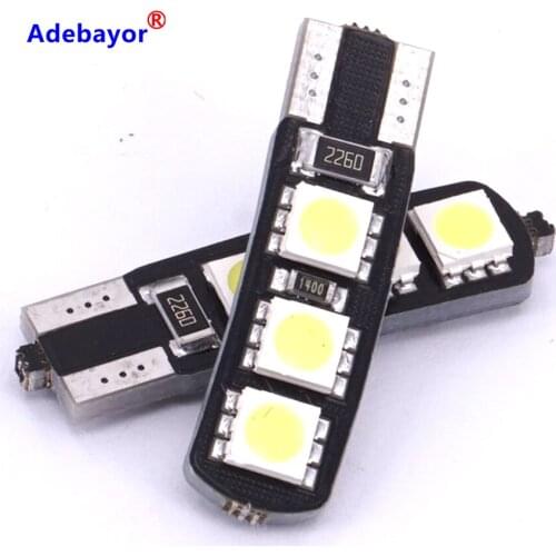 100 x T10 W5W 194 5050 6 LED canbus showing the wide lights DRL car daytime running lights super bright LED bulbs