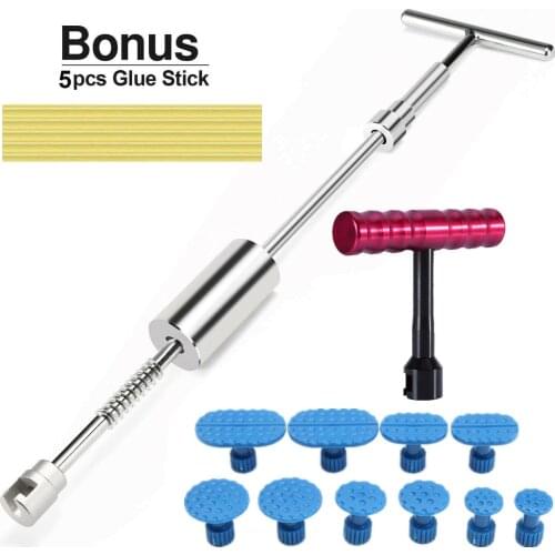17pcs Hail Removal Paintless Dent Repair Puller Slide Hammer Lifter Glue Sticks