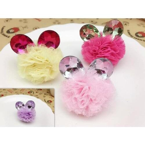 20pcs Korean Pet accessories handmade rabbit diamond yarn ball dog hairpin pet grooming wholesale