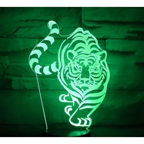 3D LED Night Light Tiger Come with 7 Colors Light for Home Decoration Lamp Amazing Visualization Optical Illusion Awesome