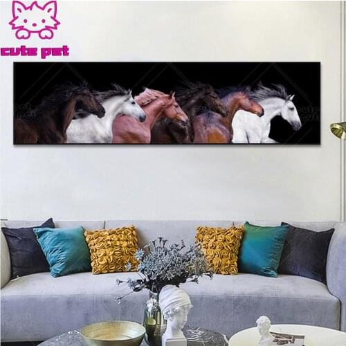 Six Horse diamond embroidery diamond mosaic diamond painting full square round stitch cross rhinestone pictures large home decor