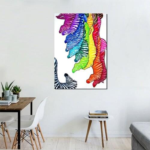 ArtSailing Zebradelic by Rachel Rosenkoetter HD print 1 piece canvas art Zebra Poster Wall Pictures For Living Room CU-3389C