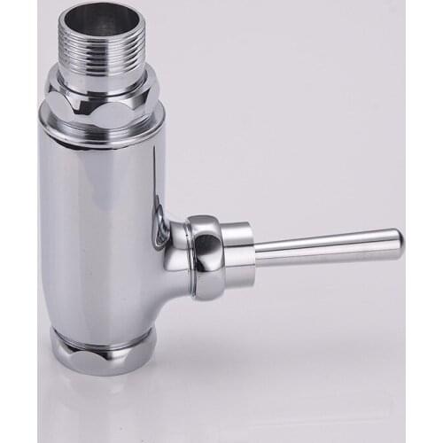 Free shipping hot sale hand control flushing valve with solid brass stool flush valve by wall mounted chrome flusher valve