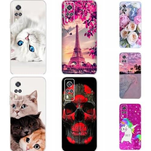 For Vivo Y51 2020 Y51a Case Fashion Butterfly Flowers Printed Soft Case For vivo Y51a Y 51 V2030 Back Cover Shockproof Capa