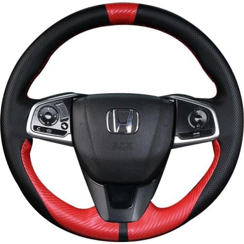 DIY Steering Wheel Cover Custom Fit For Honda Civic 10th CR-V City Accord Greiz Interior Accessories Top Leather