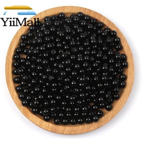 1000Pcs Black Round Pearl Beads Various Sizes Loose Spacer Beads For Jewelry Marking Bracelet Necklace DIY Jewelry Finding