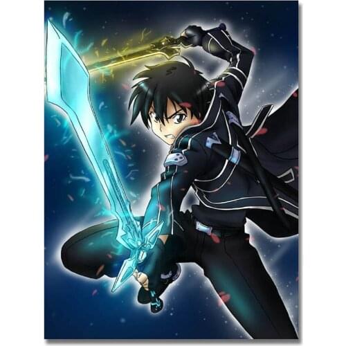 Home Decor 5D Diamond Full Square Drill Sword Art Online Painting Wall Art Handmade Animation Embroidery Picture Cross Stitch