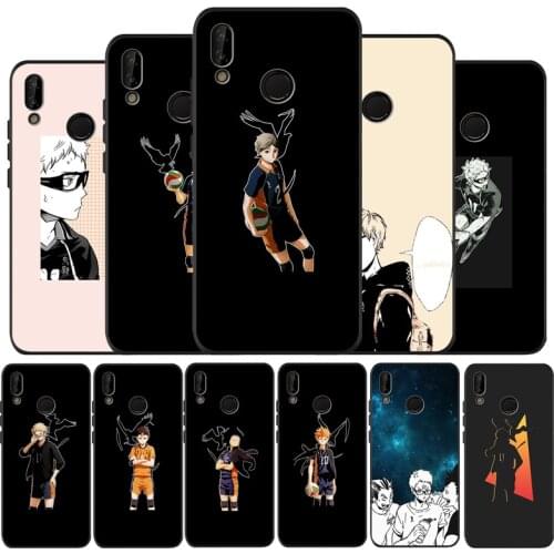 Haikyuu black Phone Case for huawei P40 P30 P20 P10 Pro P9 Lite nova 4E 6SE Psmart 2 2019 Y6 9 Prime cover