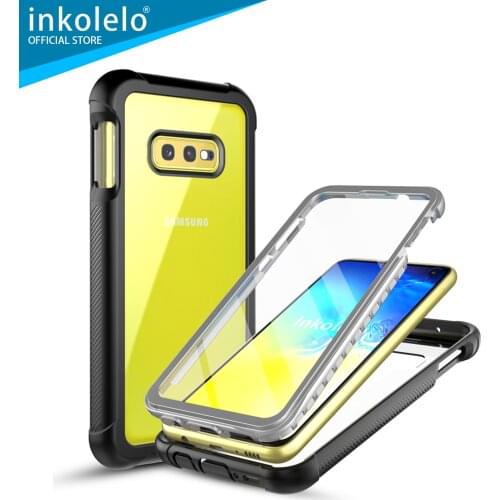 Inkolelo Samsung Galaxy S10e Case TPU 360 Degree Full Body Protection Bumper Shockproof Front and Back Cover Integrated screen