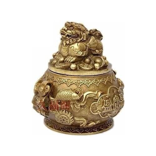 China Collection copper Brave troops Cornucopia Sculpture