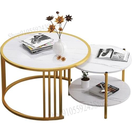 Coffee Table Light Luxury Modern Simple Side Table Small Apartment Home Living Room Sofa Small Round Table Tea Table Round Combi