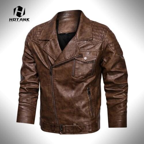 Winter New Mens Leather Jackets Motorcycle PU Jacket Autumn Casual Leather PU Coats Mens Fashion Lapel Outwear Streetwear