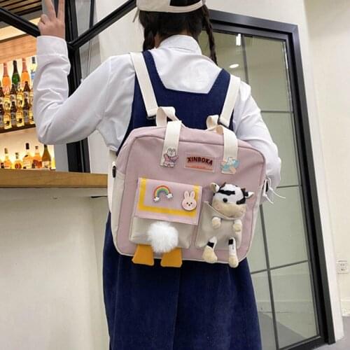 Japanese cute student Backpacks large-capacity Nylon Female Harajuku School Bag For Teenagers Girl Shoulder Bag Kawaii Rucksack