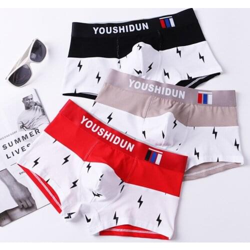 Fashion Mens Underwear Boxers Low Waist Sports Short Trunks Cotton Mens Underpants