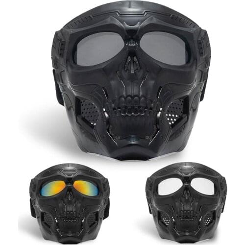 Motorcycle goggles skull mask Windproof Wind Glasses Sandproof Goggle Vintage Motorcycle Hiking Full Face Mesh Mask Outdoor