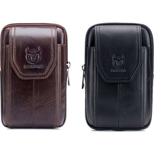 Men Leather Belt Waist Bag Mobile Phone Bum Pouch Purse Bum Travel Purse Phone Waist Pouch Pocket Hip Hiking Bag