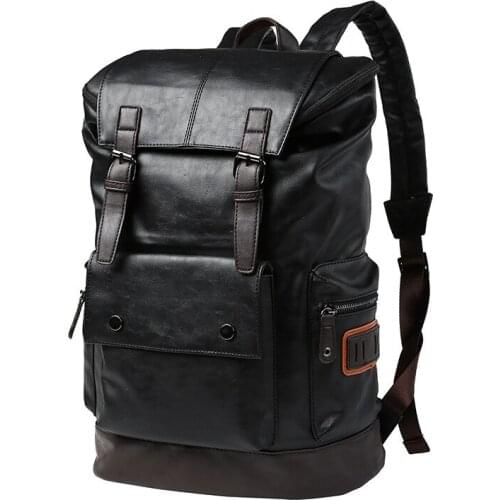 Men Women Large Travel Backpack Vintage Thick Leather Male Female Laptop Backpack Rucksack School Bag For College Casual Mochila