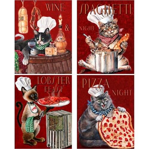 Cross stitch kit diamond mosaic diamond embroidery crafts Cook Cats 5d diy Full SquareRound Drill diamond painting Animal gift