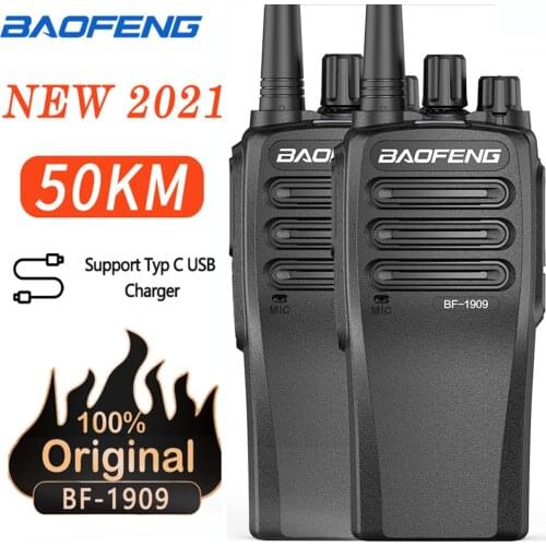 2pcs New BaoFeng BF-1909 12W Powerful Walkie Talkie Type C Charger Portable Two Way Radio Transceiver hunting UV-5R UV-S9 Plus