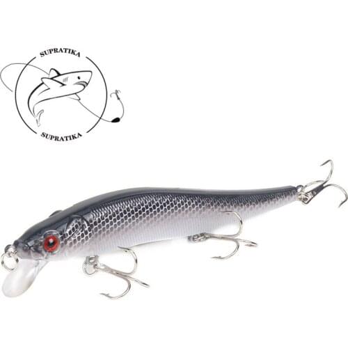 1Piece 115mm 15g Fishing Lure Artificial Plastic Lifelike Minnow Hard Bait With 3 Treble Hooks For Ocean River Fish Tackle
