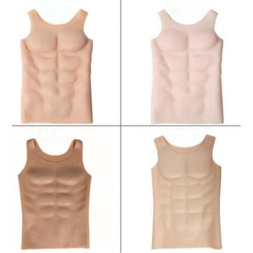 Silicone Muscle Man Boxing Artificial Belly Simulation Muscles Men Bodysuit Dress Party Cloth Men Corset Cosplay Dress