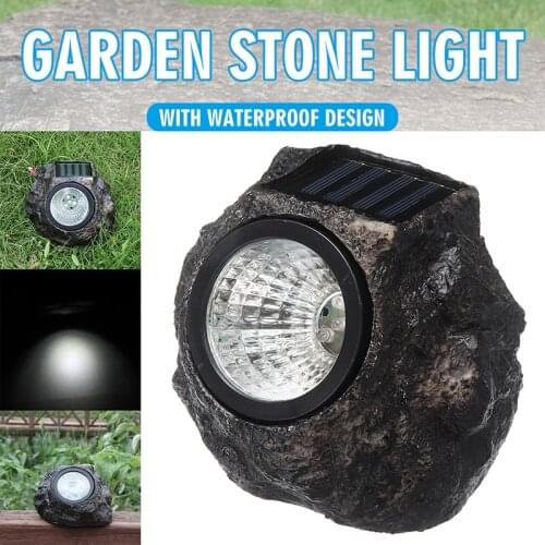 Outdoor Garden Landscape Light Waterproof Decoration Lawn Lighting Solar Powered 4 LED Simulation Stone Lamp