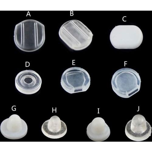 100Pcs/Set Earring Pads Support Stabilizer Silicone Comfort Earring Cushion for All Sizes Clips on Earrings Jewelry Findings